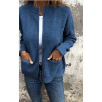 Womens Zip Up Cardigan Sweaters Crew Neck Trendy Jackets Long Sleeve Outfits Fall Fashion Winter Clothing