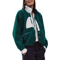 Women's Fuzzy Sherpa Fleece Jacket Winter Spring Coat Warm Button-Down Nurse Outfit for Fall & Daily Wear