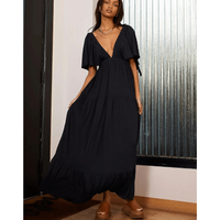 Boho V-Neck Backless Dress