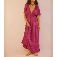 Boho V-Neck Backless Dress
