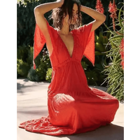 Boho V-Neck Backless Dress