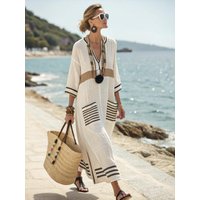 Women's Boho Linen Maxi Dress Oversized Kaftan Beach Cover Up Vacation Resort Dress