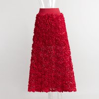 Evening dress skirt women's autumn and winter new petal design long dinner party celebrity skirt