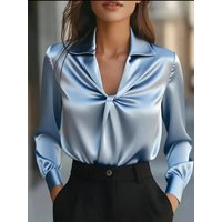 Clara Satin Pleated Blouse
