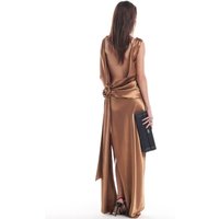 Backless High Split Satin Maxi Dress