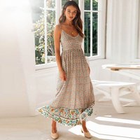 Boho Maxi Dress Floral Print