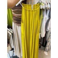 Solid Color Sleeveless Halter Neck Maxi Dress Drawstring Tie Flowy Summer Beach Dress with Pockets