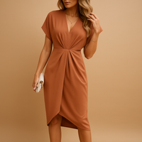 Elegant wrap midi dress for women