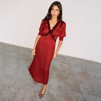Women's Deep Lace May Dress in Red, Size , % Viscose by Never Fully Dressed