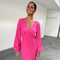 Women's Plisse Emma Dress in Pink, Size by Never Fully Dressed