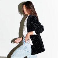 Women's Velvet Quinn Blazer in Black, Size by Never Fully Dressed
