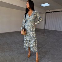 Women's Lottie Wrap Dress Petite in Blue, Size , Viscose by Never Fully Dressed