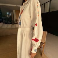 Women's Enchanted Shirt Dress in Cream, Size , % Cotton by Never Fully Dressed