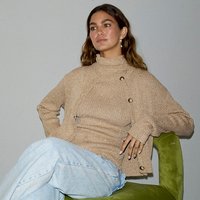 Women's Rib Holly Cardigan in Gold, Size Large by Never Fully Dressed