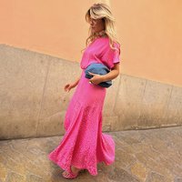 Women's Jacquard Erin Dress in Pink, Size by Never Fully Dressed