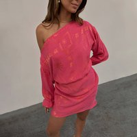 Women's Safari Mini Tilly Dress in Pink, Size by Never Fully Dressed