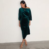 Women's Emerald Velvet Tilly Dress in Green, Size by Never Fully Dressed