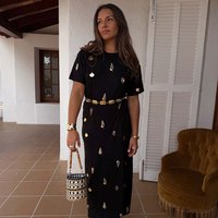 Women's Shell Midi Leia Dress Petite in Black, Size , Viscose by Never Fully Dressed