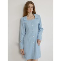 Ranun Tweed Dress Sky Blue