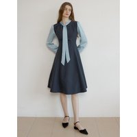 At Layered Sleeveless Dress Navy