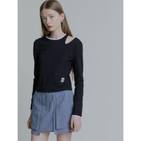 Color Point Cut-Out Jersey Crop Top
