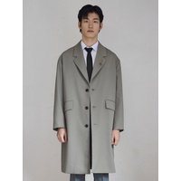 Overfit lapel decorated tailored coat khaki