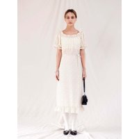 Polka-Dot Frill Midi Dress Colors