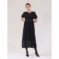 Sheer Midi Dress Black
