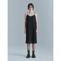 Lace Midi Slip Dress Black