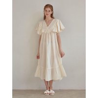 Women's Misha Cotton Short-Sleeve V-Neck Nightgown Dress