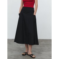 Cotton Pleated A-line Skirt