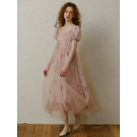 Cest Fairy Pink Floral Mesh Dress