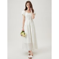 Polka Dot Puff A-lIne Dress