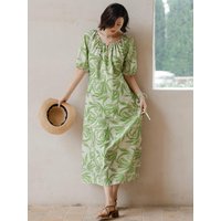 Green Floral Loose dress
