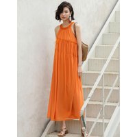 Halterneck Orange Seaside Dress