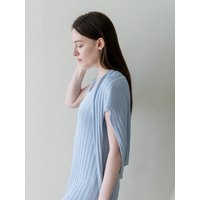 Layered Knit Dress Sky Blue