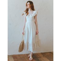 Cest_Ruffled Off-Shoulder Floral Dress