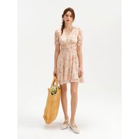 Floral V Neck Mini Dress