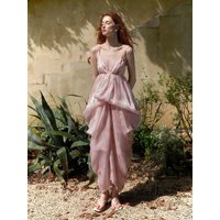 Balloon Silk Long Dress
