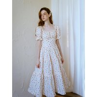 Cest_Colorful polka dot dress