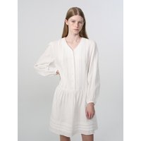 pintuck lace dress - white