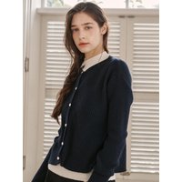 cashwool basic cardigan-navy