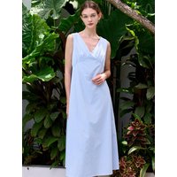 Diagonal shirring dress - blue