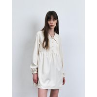 Embroidered Mini Shirt Dress