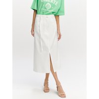 Belted Slit Slightly A-line Skirt OFF WHITE