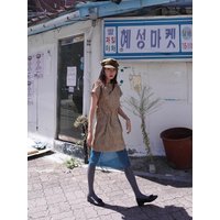 SATIN PLEATS MINI DRESS [GOLD]