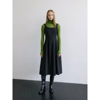 SQUARE NECK CORSET DRESS BLACK