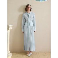 YY_Ced Waist Pleated Shirt Dress
