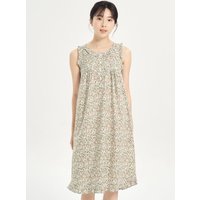 Red Sleeveless Cotton Dress Sleepwear