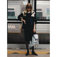 EITHEROF Back Open Slim dress ITOEOP BLACK